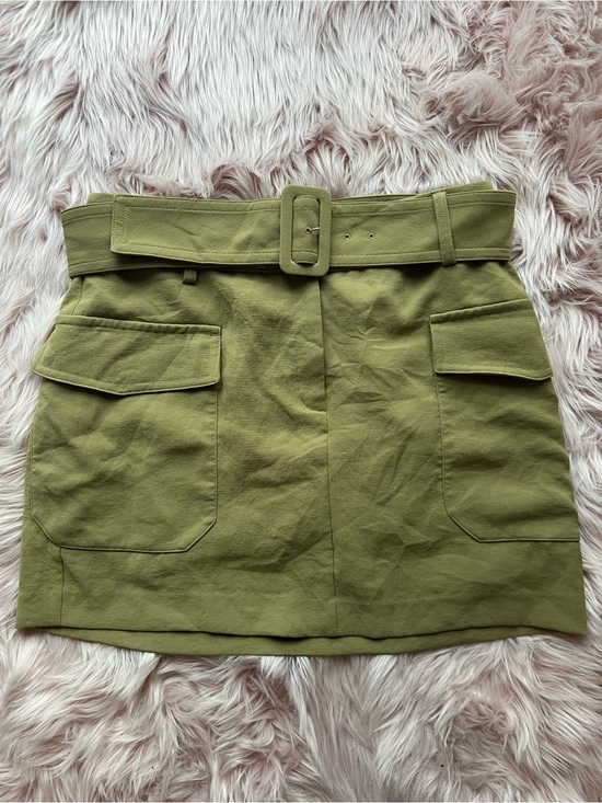 Express Dresses & Skirts - Express Olive Green Belted Utility Mini Skirt 14
